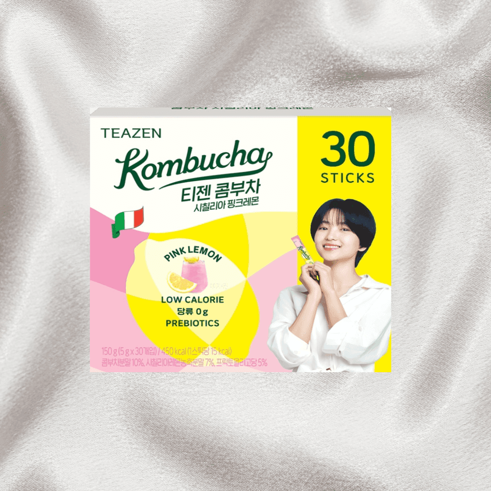 핑크레몬 풍미의 콤부차 비타민 음료 제품 이미지