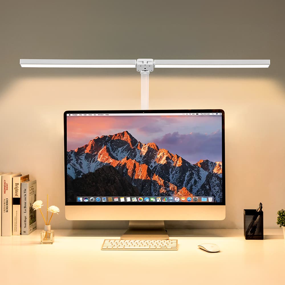 몬스터라이트 번개표 듀얼헤드 800mm 와이드 LED 책상 스탠드 클램프 타입